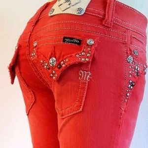 NWOT Miss Me Red Skinny jean Studded embellishment